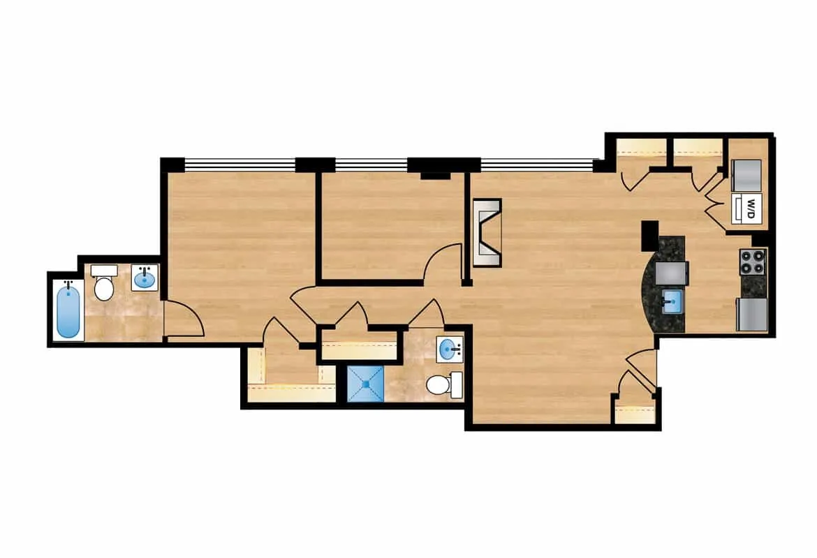Two Bedroom — Unit 104 floor plan