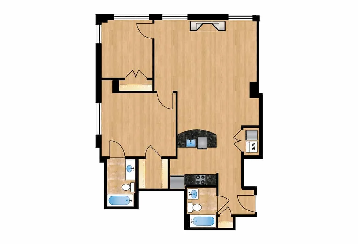 Two Bedroom — Unit 106 floor plan