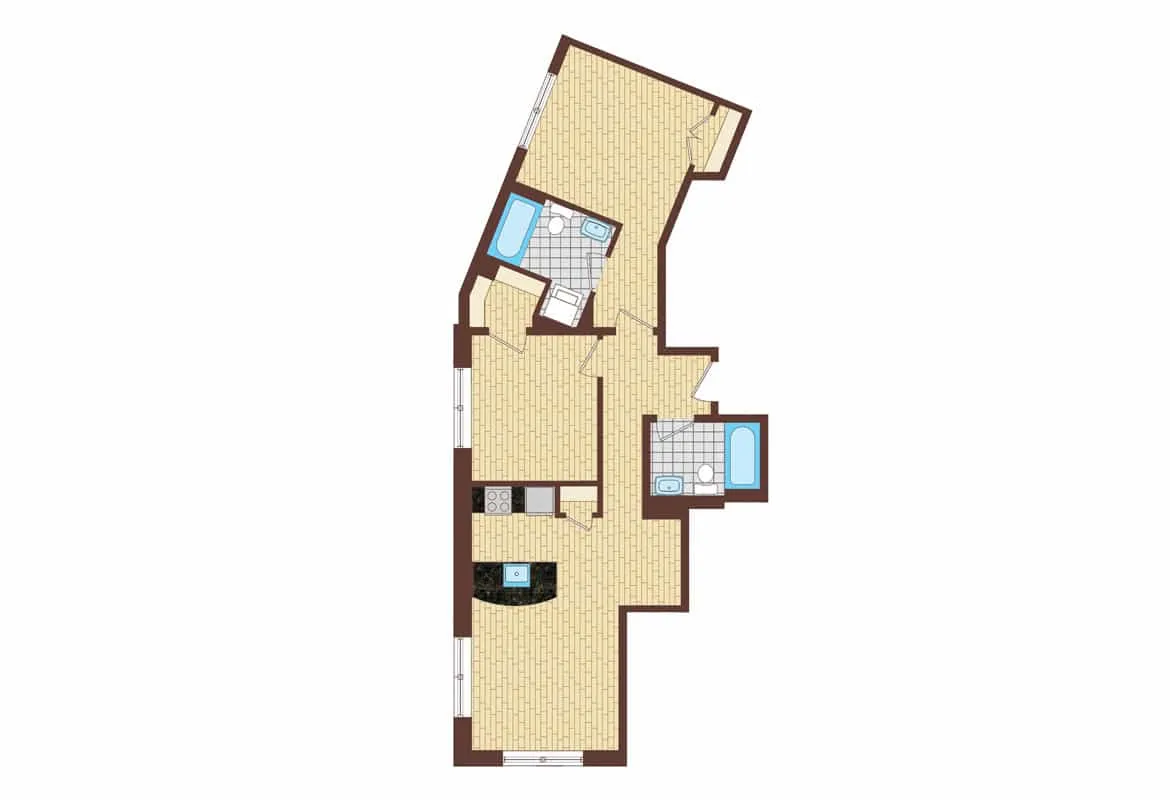 Two Bedroom — Tier 1 floor plan