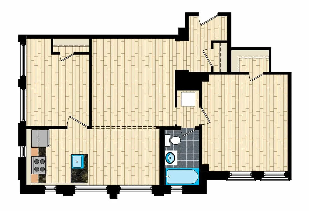 Two Bedroom — Tier 1 floor plan