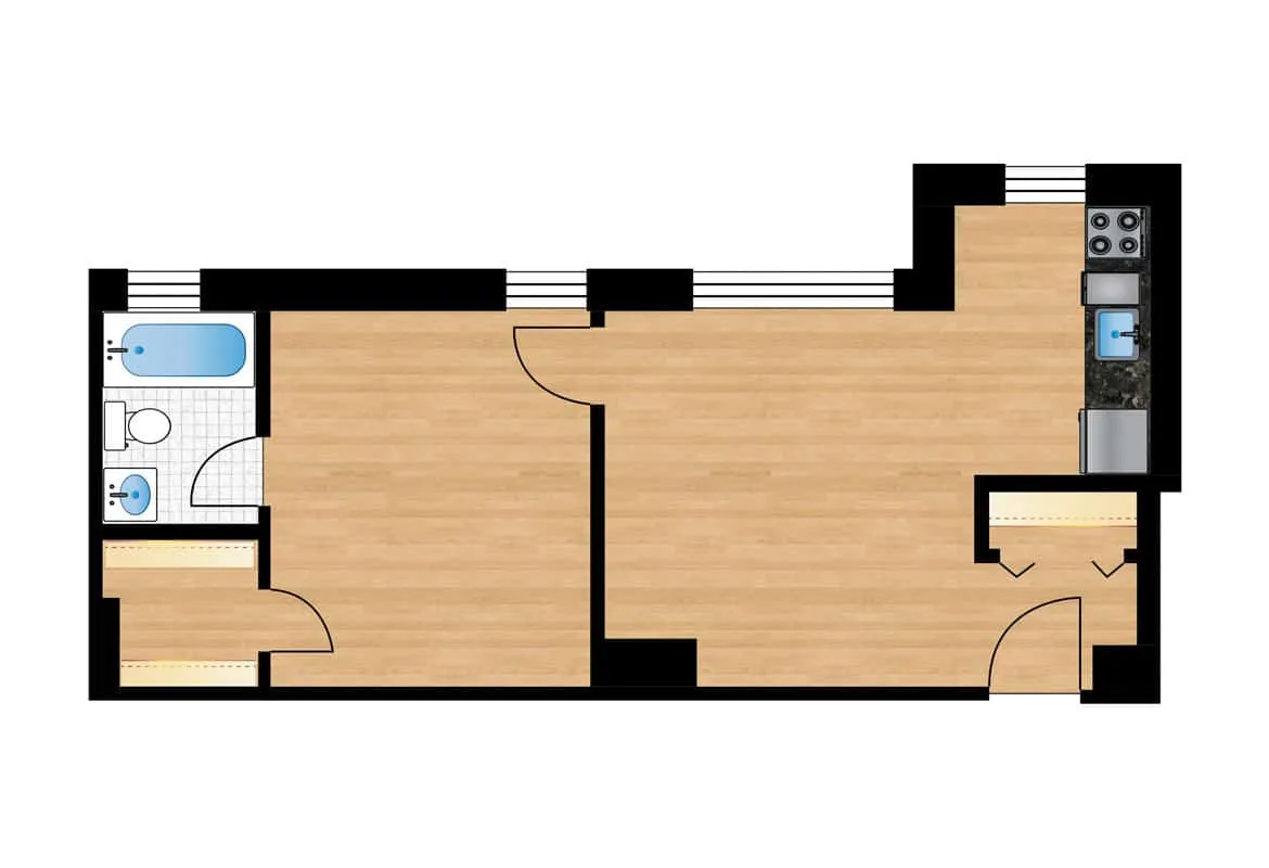 One Bedroom — Tier 10 floor plan