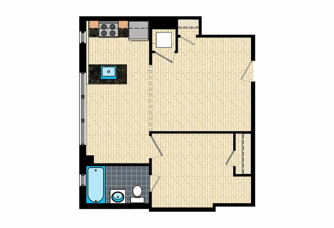 One Bedroom — Tier 11 floor plan