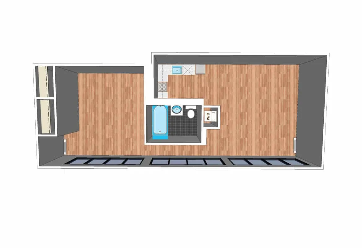 One Bedroom — Tier 121-221 floor plan
