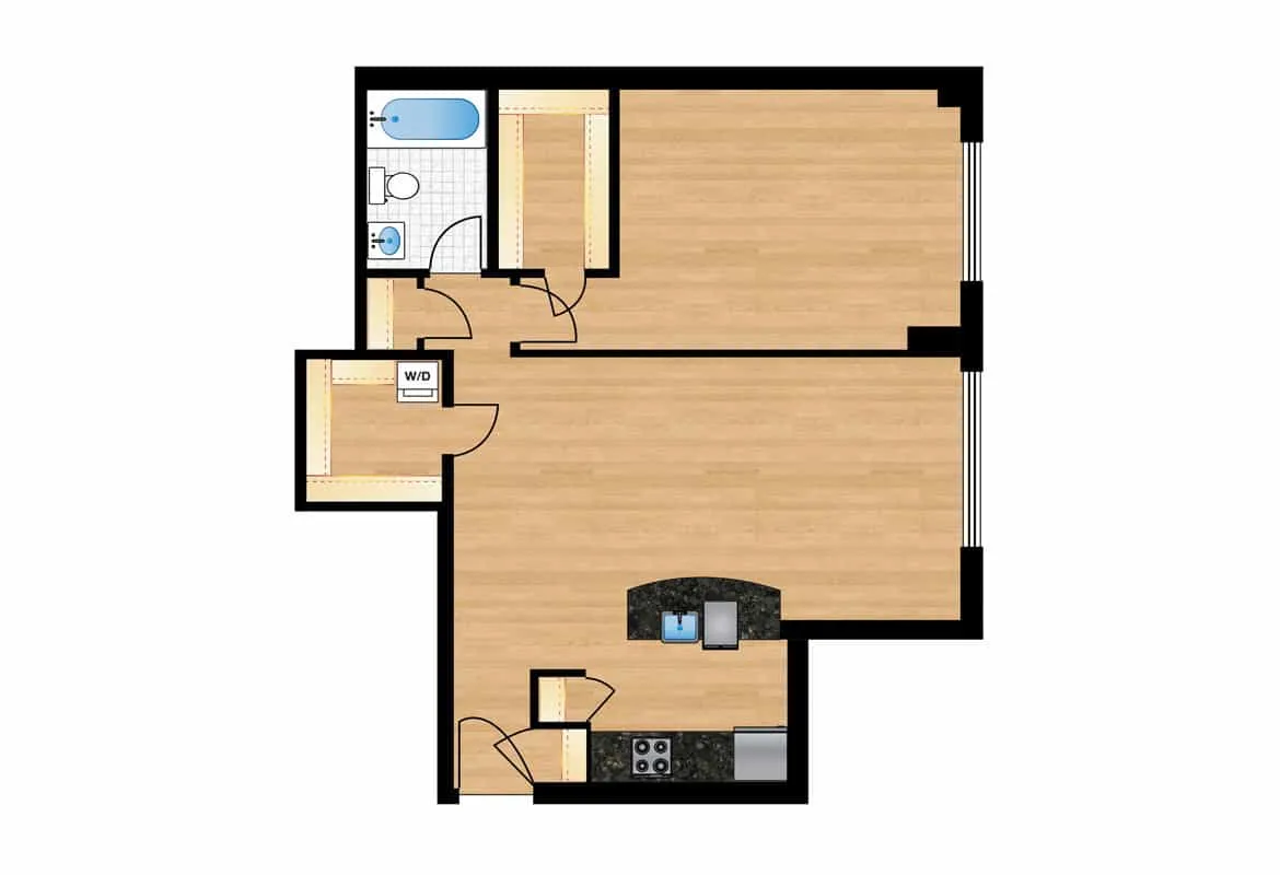 One Bedroom — Tier 13 floor plan