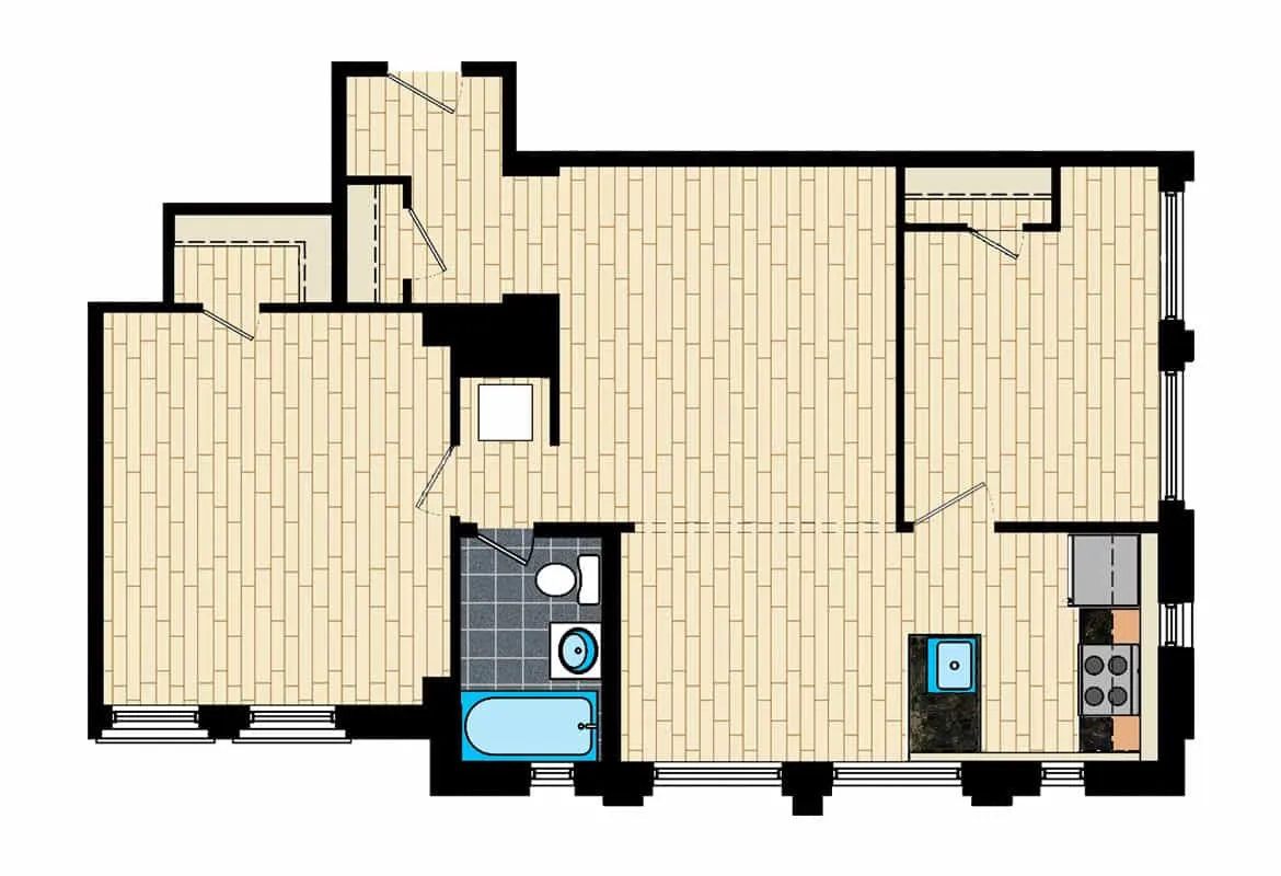 Two Bedroom — Tier 14 floor plan