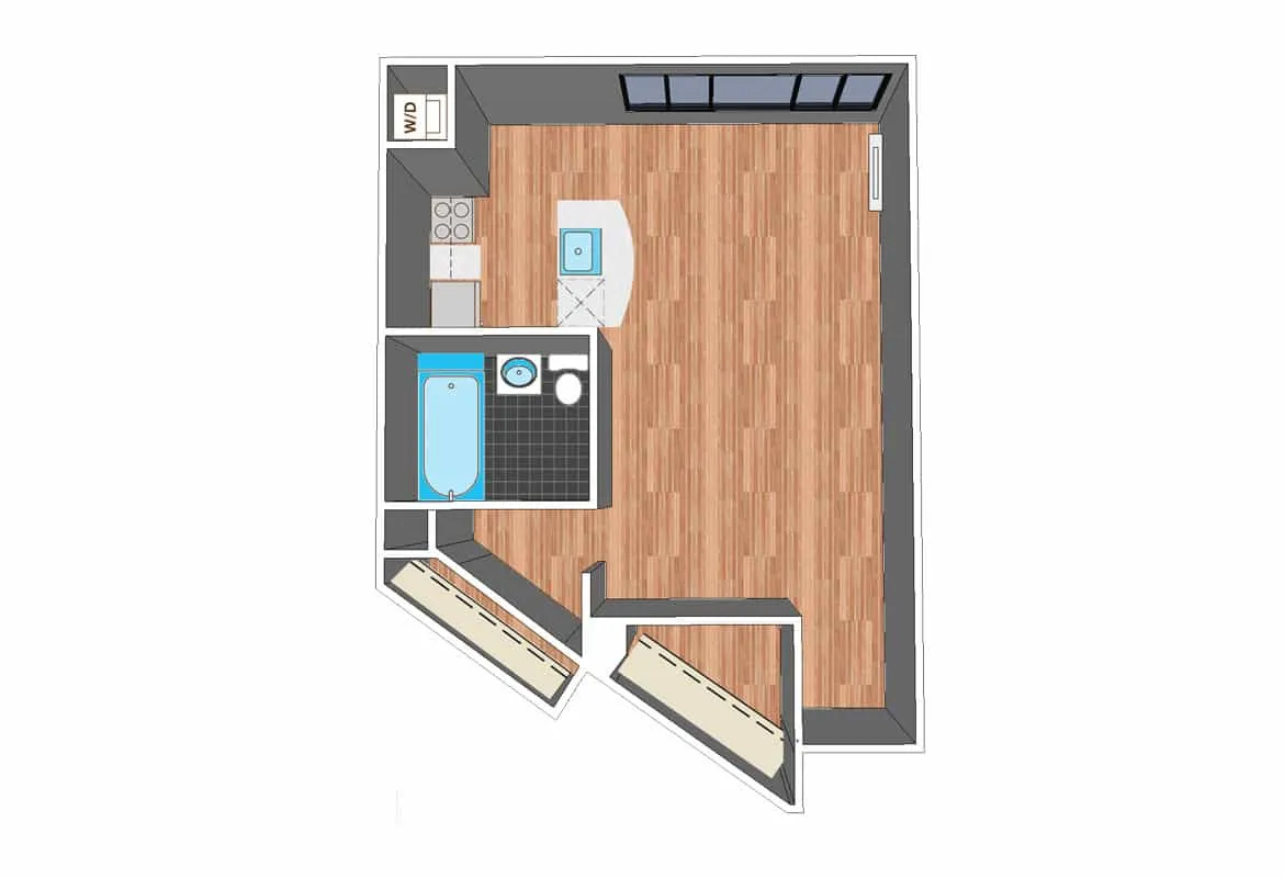 Studio — Tier 15 floor plan