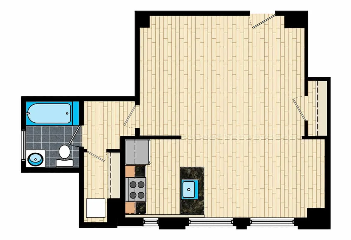 Studio — Tier 17 floor plan