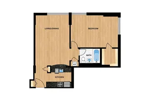 One Bedroom — Tier 2 floor plan