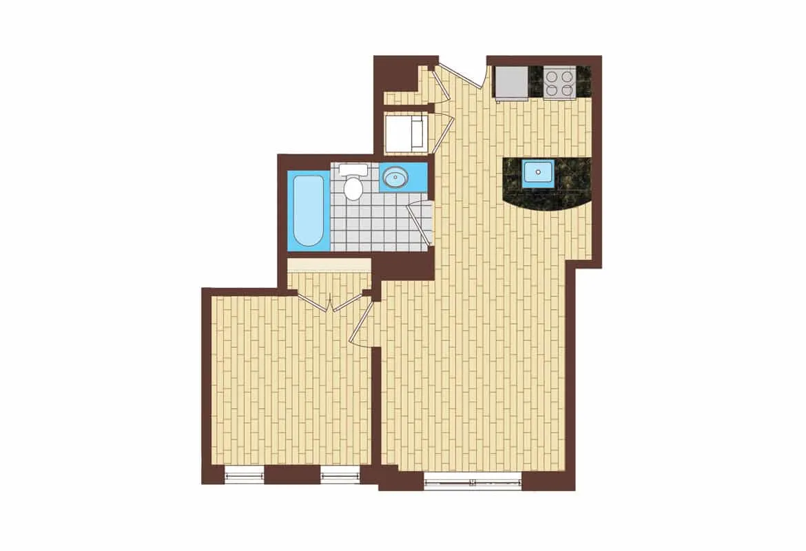 One Bedroom — Tier 2 floor plan