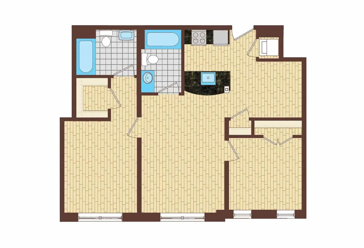 Two Bedroom — Tier 3 floor plan