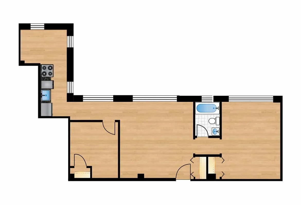 One Bedroom with Den — Tier 4 floor plan
