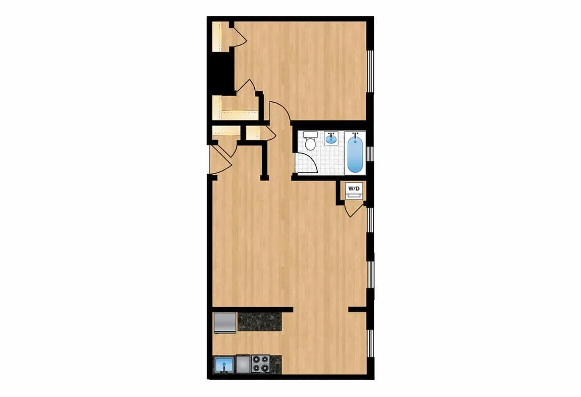 One Bedroom — Tier 4 floor plan