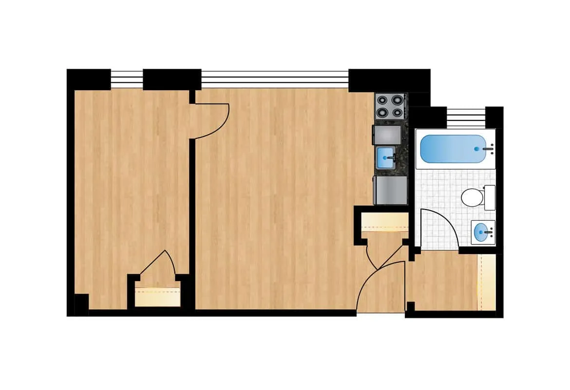 One Bedroom — Tier 5 floor plan