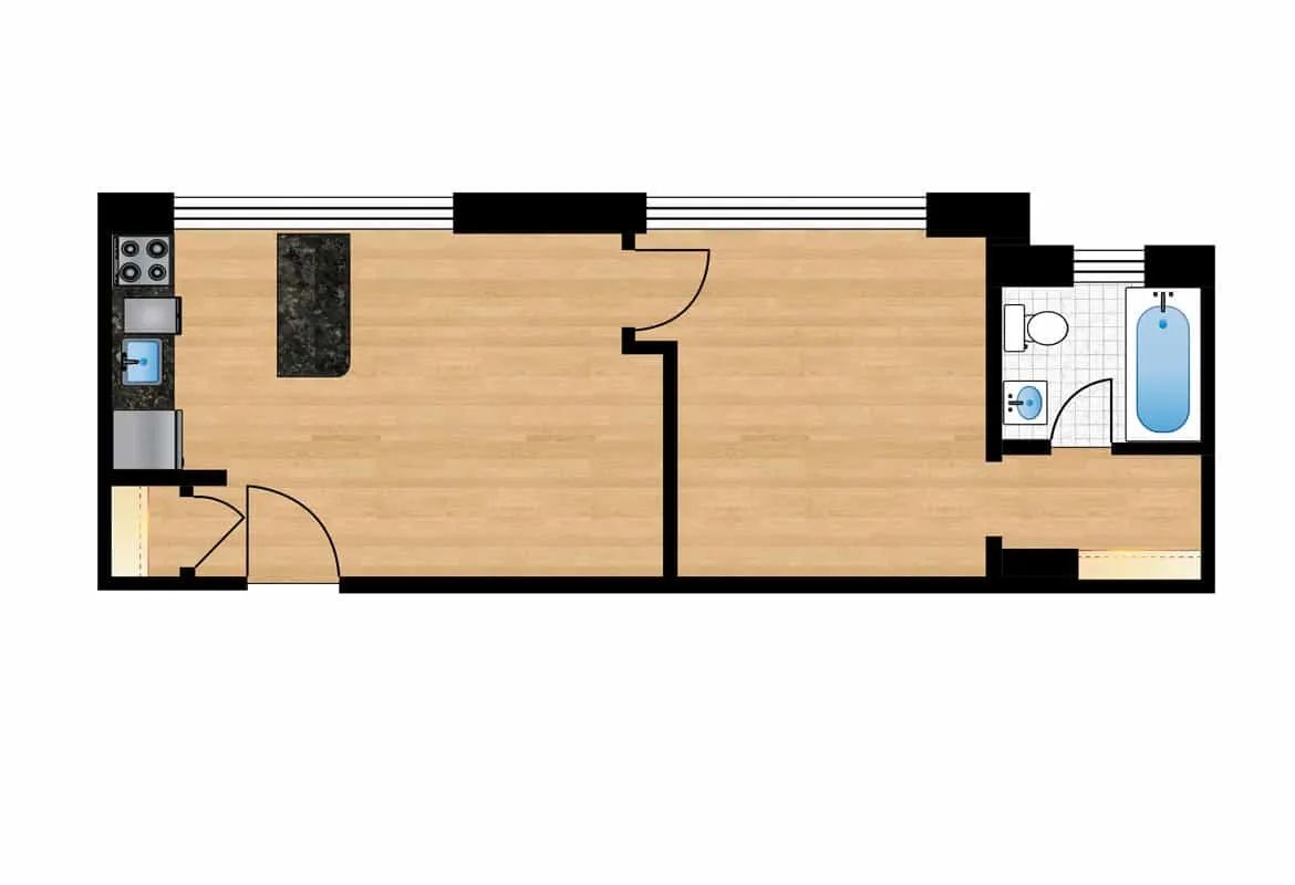 One Bedroom — Tier 6 floor plan