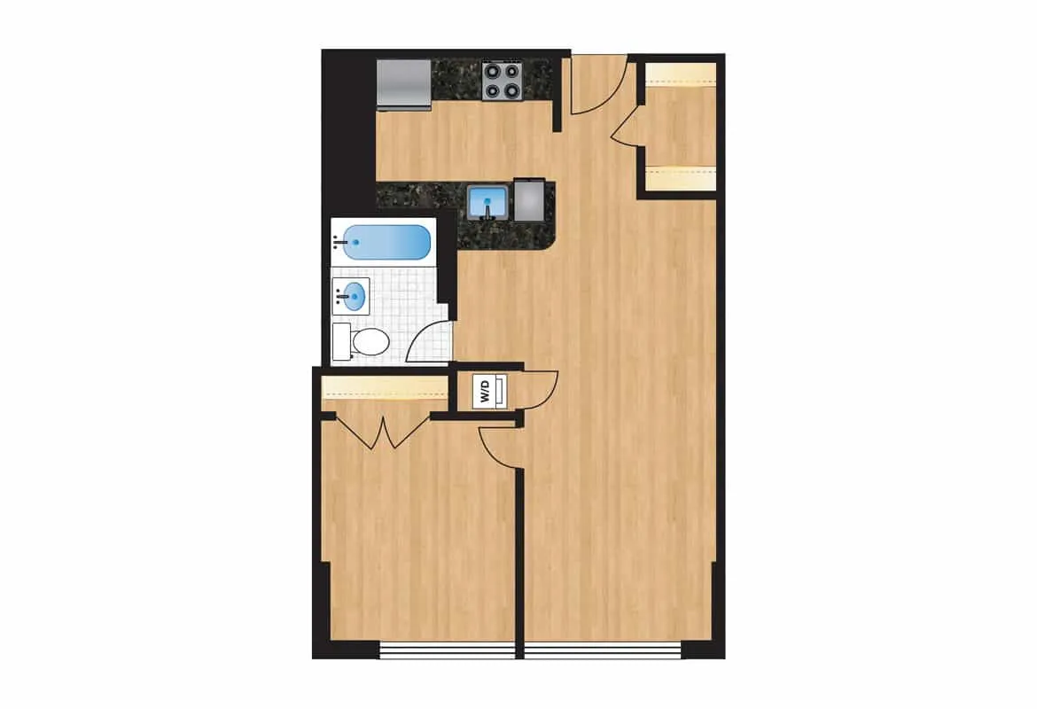 One Bedroom — Tier 6 floor plan