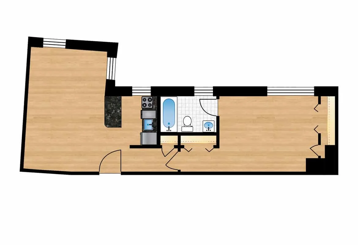 One Bedroom — Tier 9 floor plan