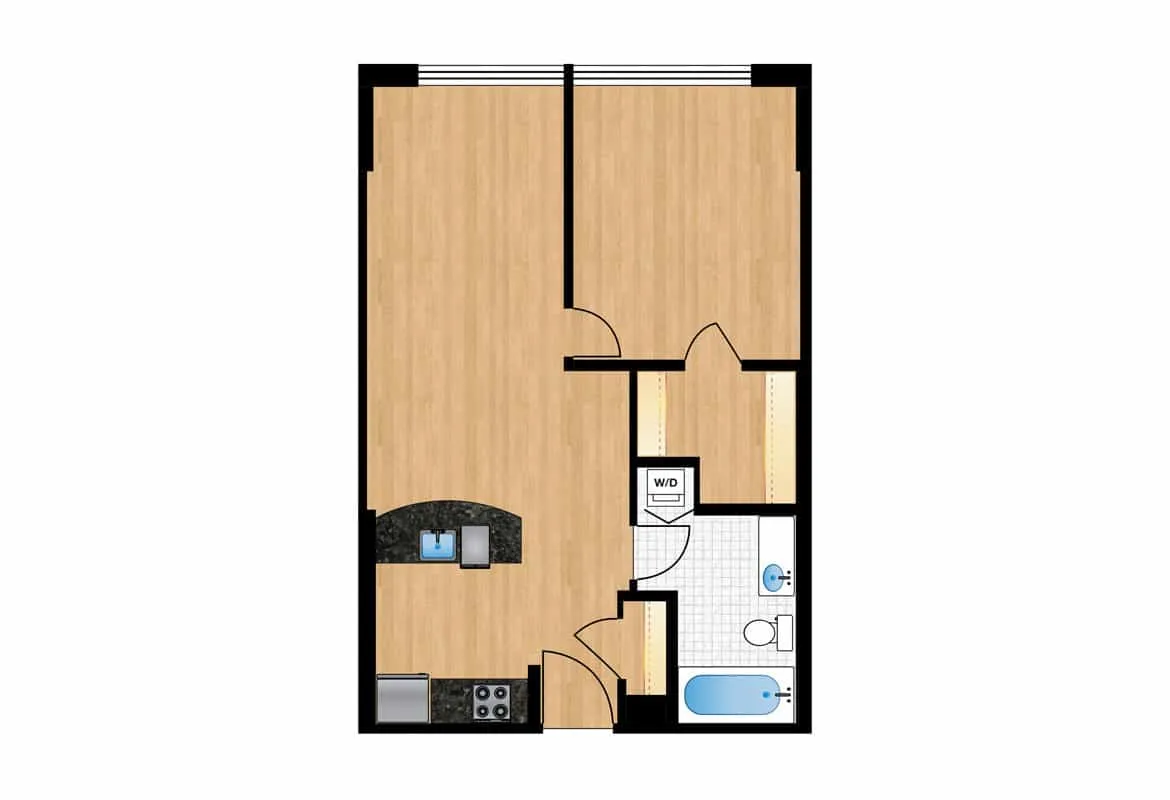 One Bedroom — Tiers 8, 15, 16, 17 & 18 floor plan
