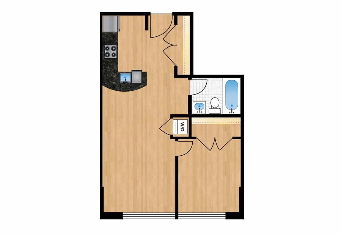 One Bedroom — Tiers 9 & 10 floor plan