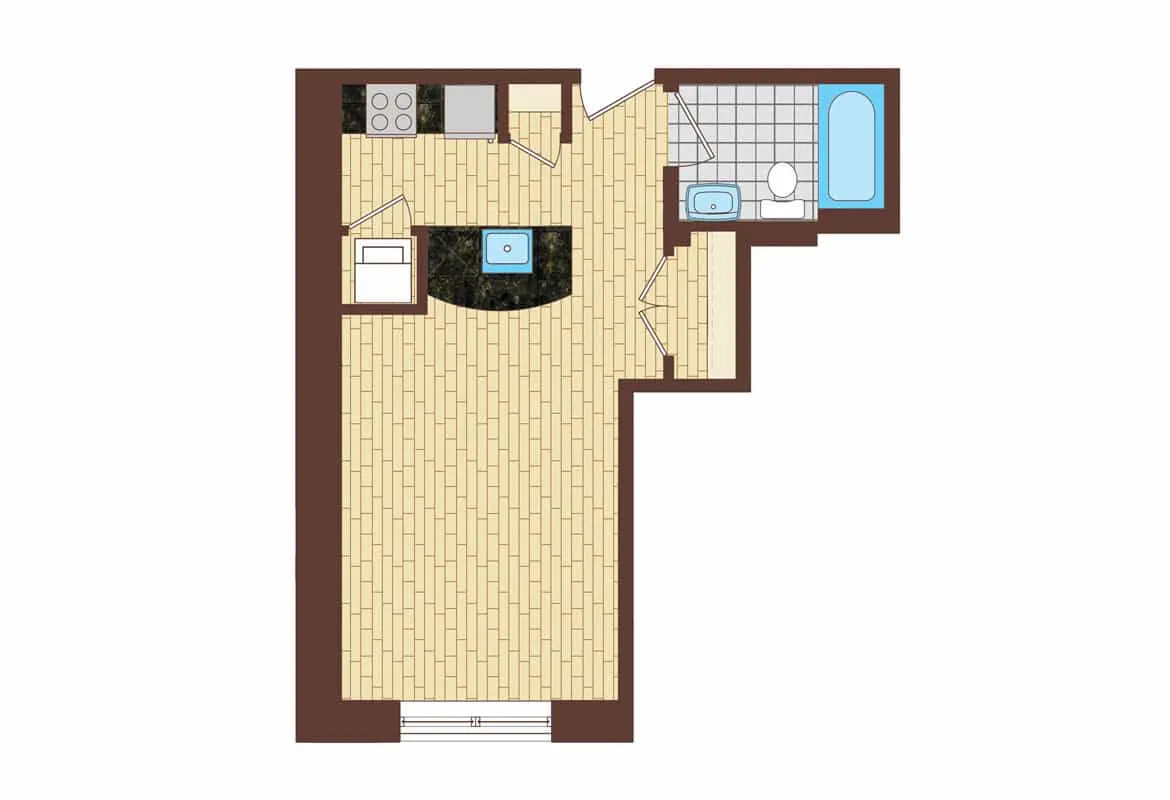 Studio — Unit 1 floor plan