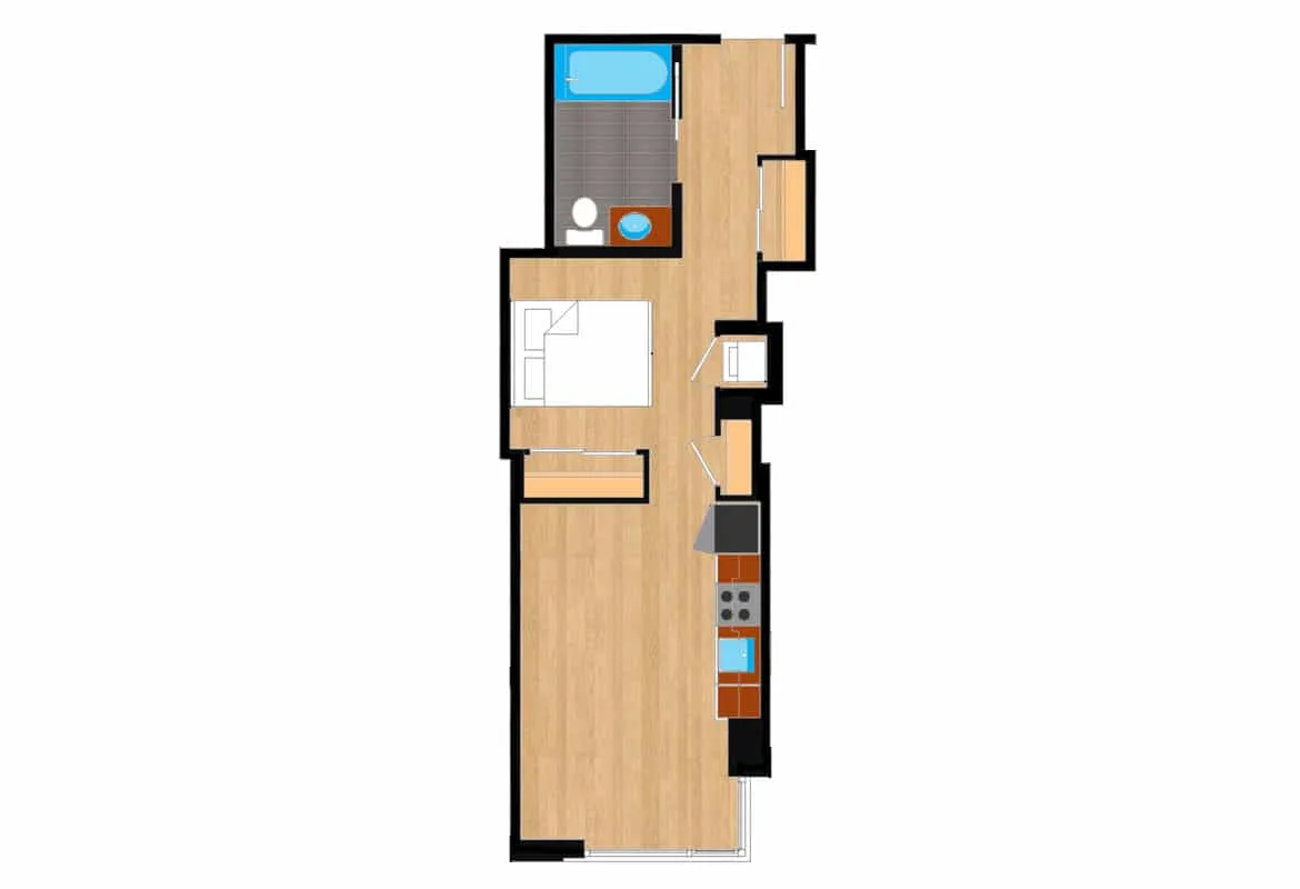 Jr. One Bedroom — Unit 102 floor plan