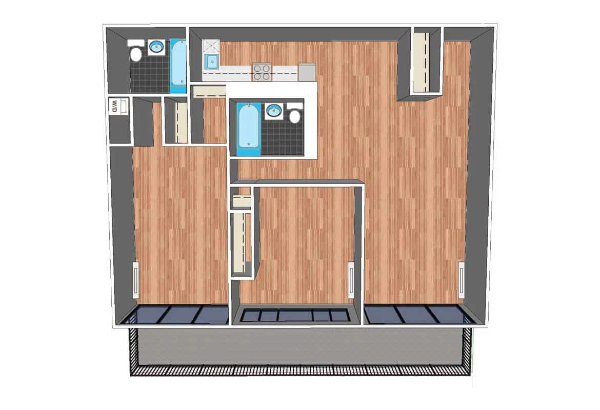 Two Bedroom — Unit 1025, 1029, 1033 floor plan