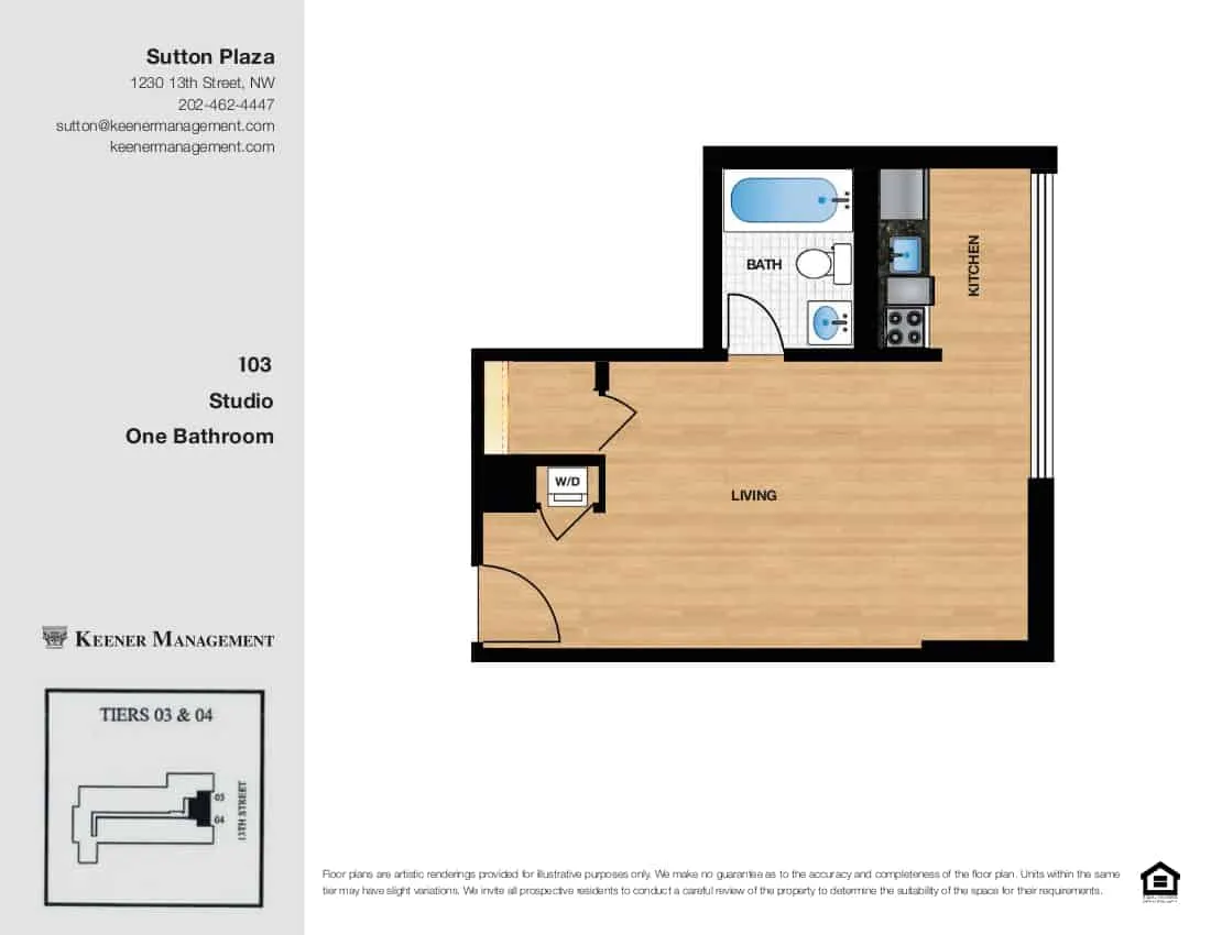 Studio — Unit 103 floor plan