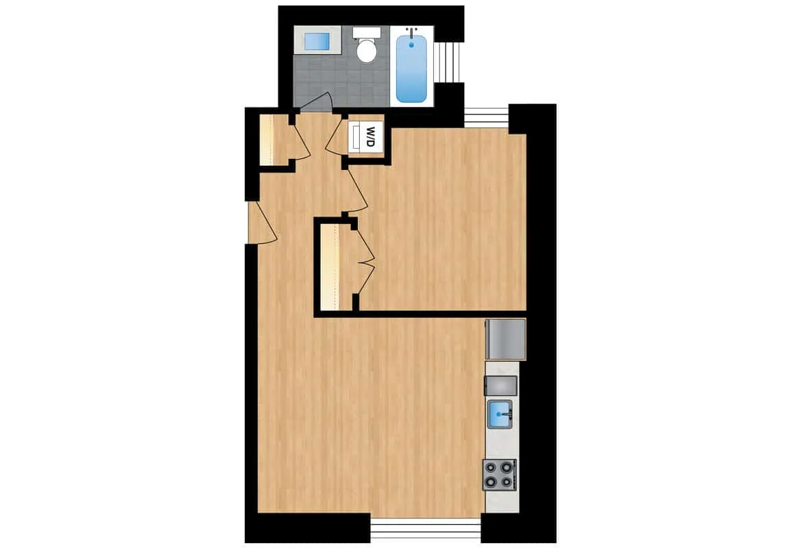 One Bedroom — Unit 104 floor plan