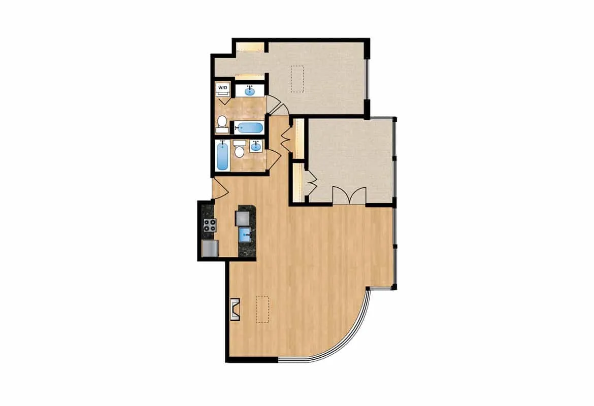 Two Bedroom — Unit 106-406 floor plan