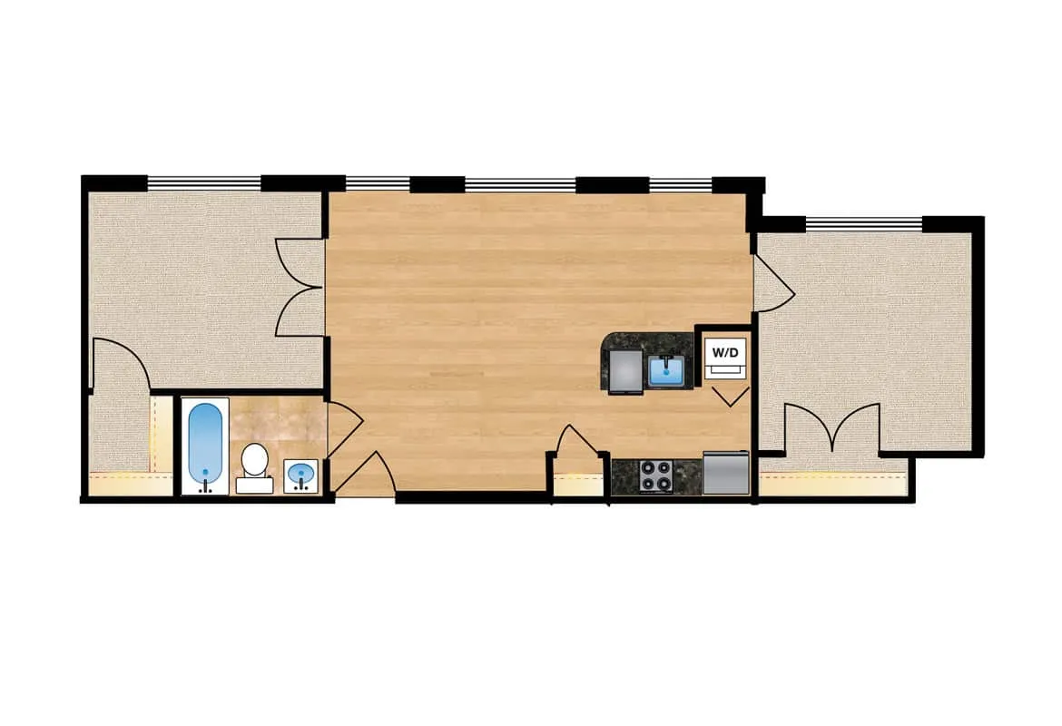 Two Bedroom — Unit 112 floor plan