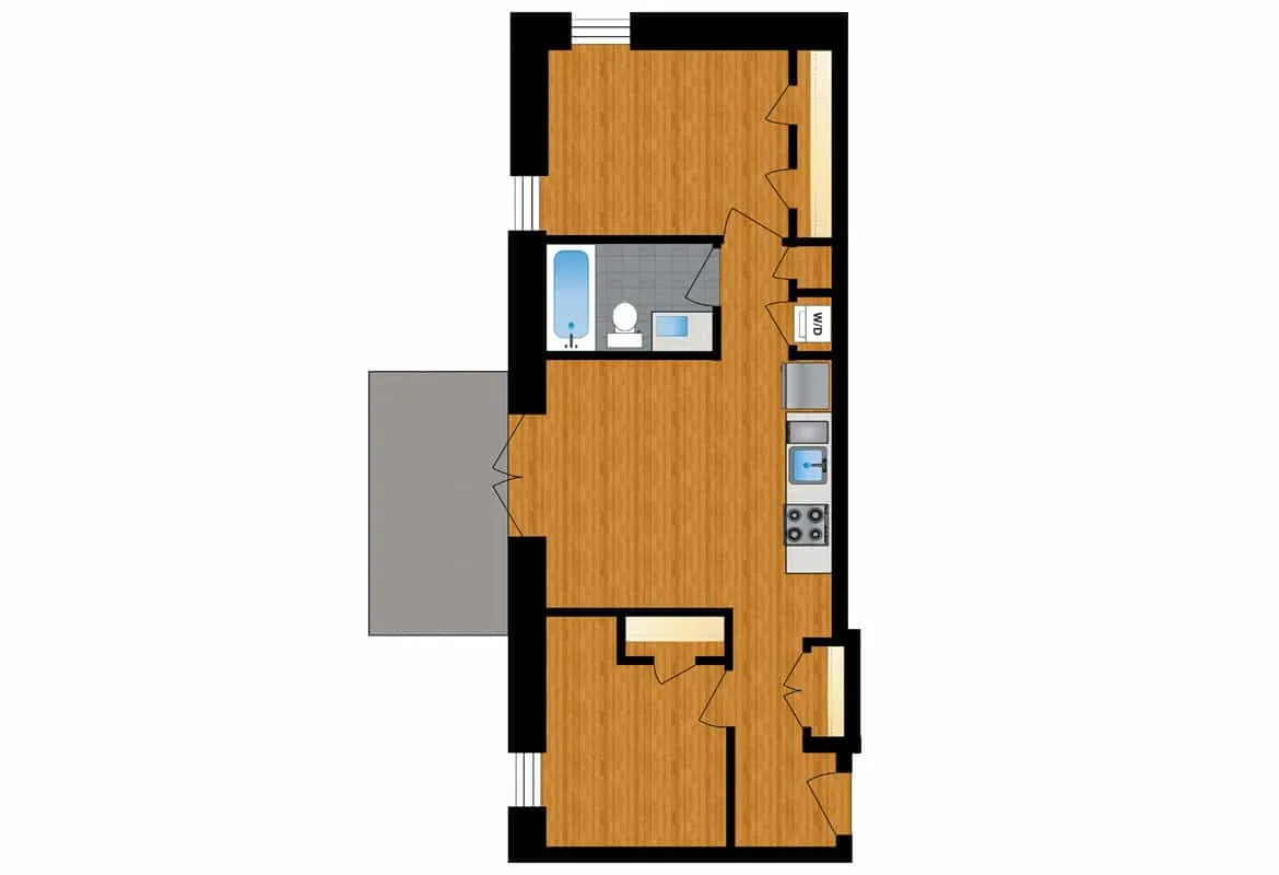 Two Bedroom — Unit 2 floor plan