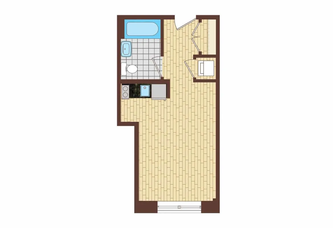 Studio — Unit 3 floor plan