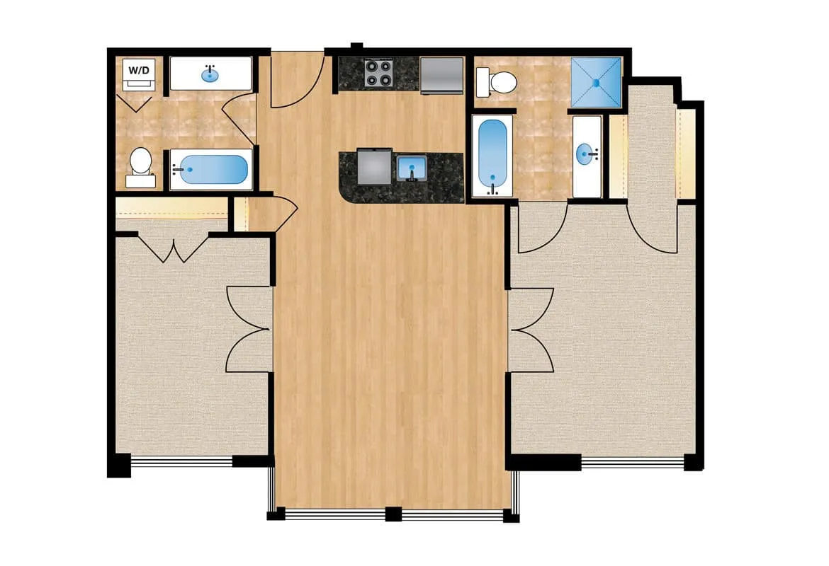 Two Bedroom — Unit 303 floor plan