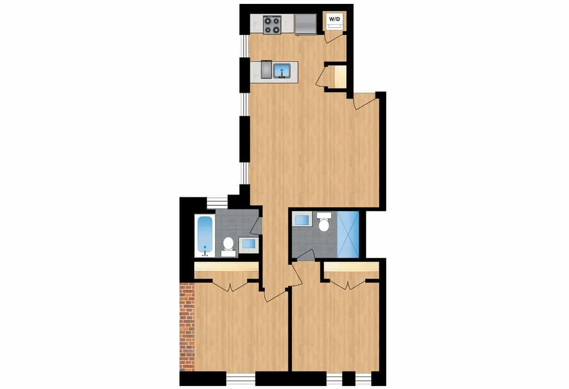 Two Bedroom — Unit 401 floor plan