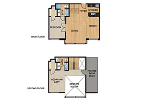 Two Bedroom with Loft — Unit 404 floor plan