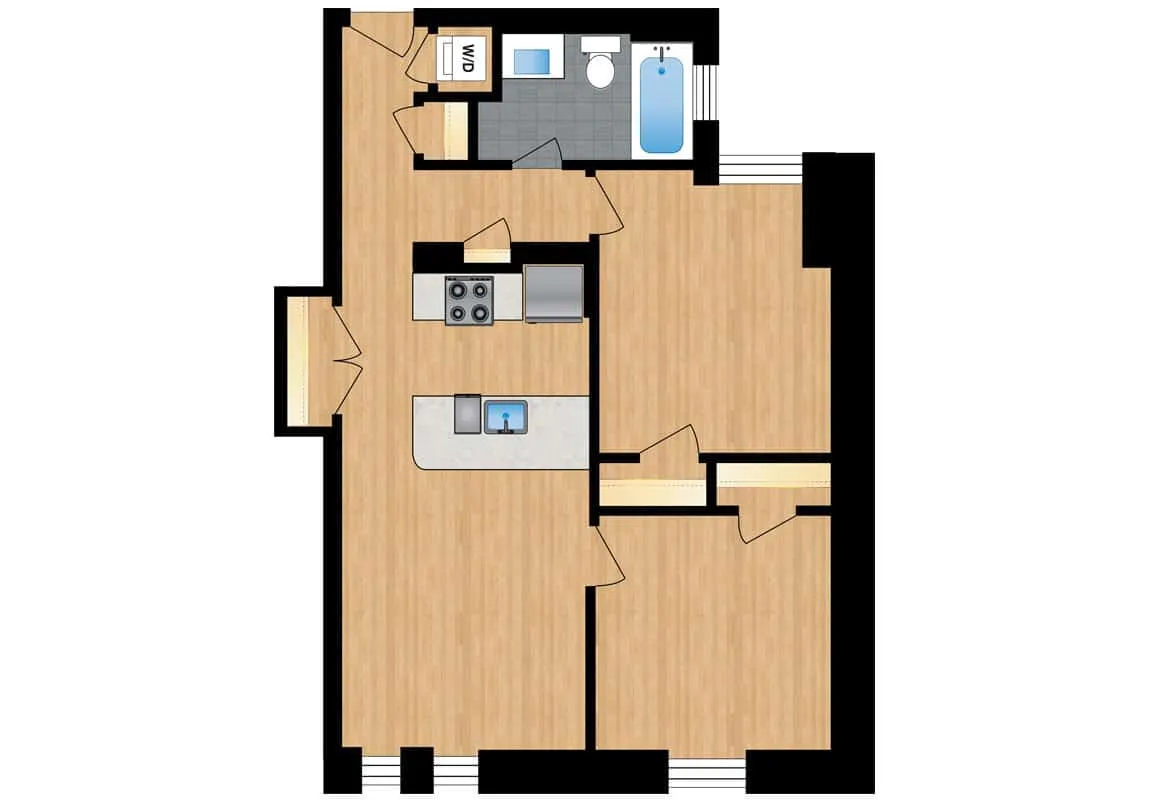 Two Bedroom — Unit 404 floor plan