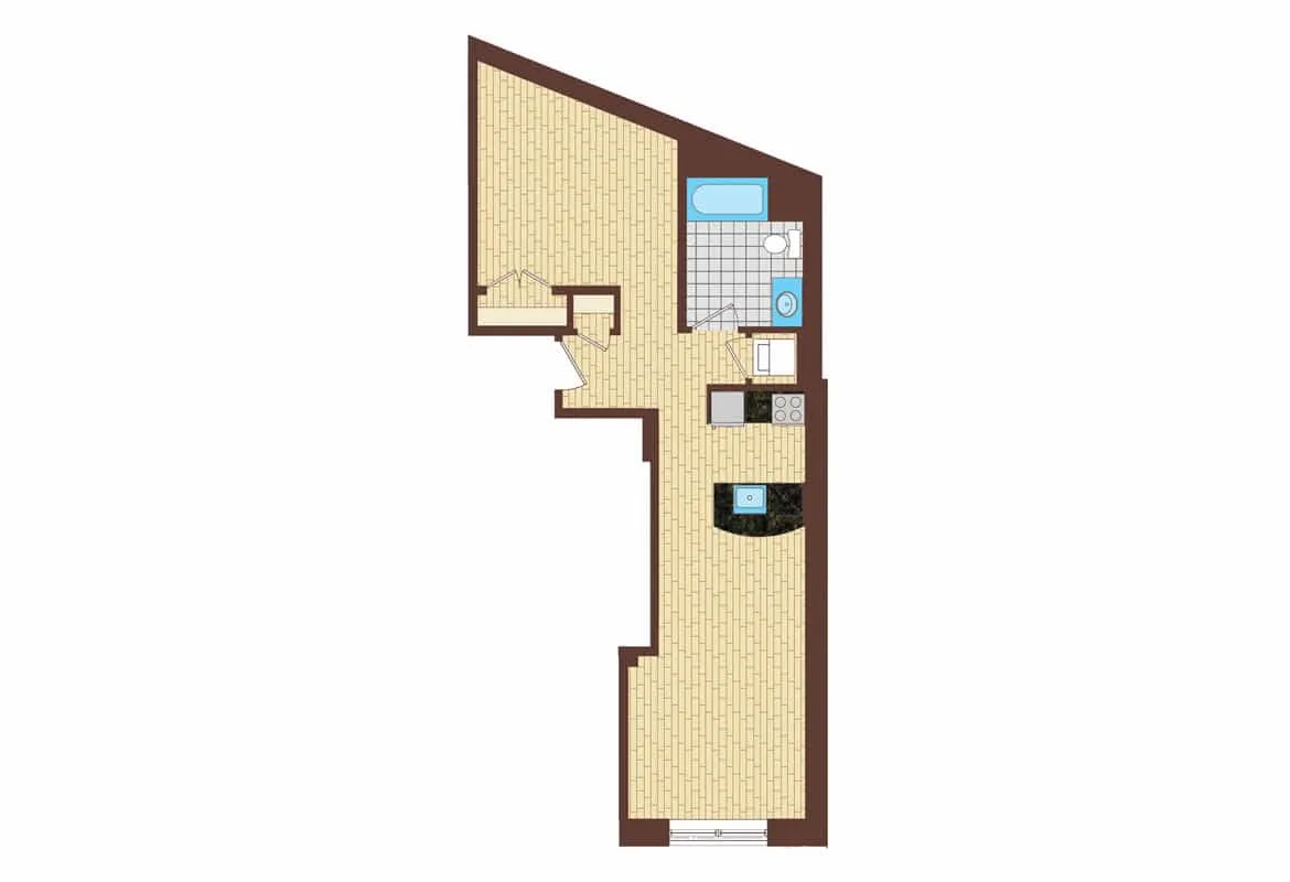 Jr. One Bedroom — Unit 5 floor plan