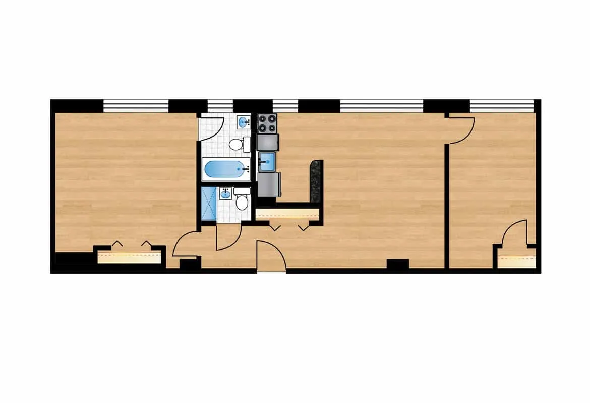 Two Bedroom — Unit 601 floor plan