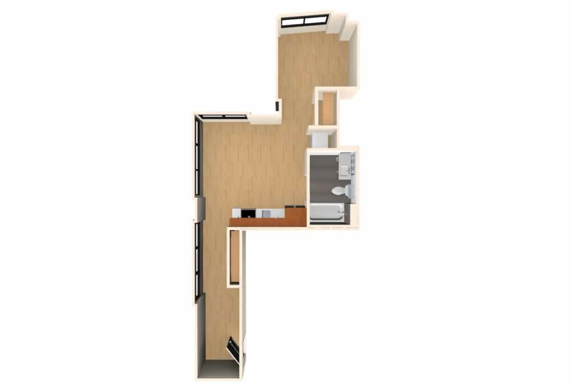 Jr. One Bedroom — Unit 701 floor plan