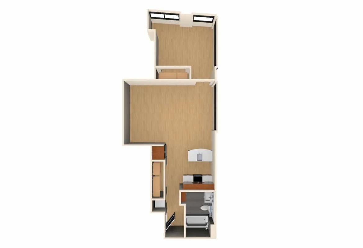 One Bedroom — Unit 709 floor plan