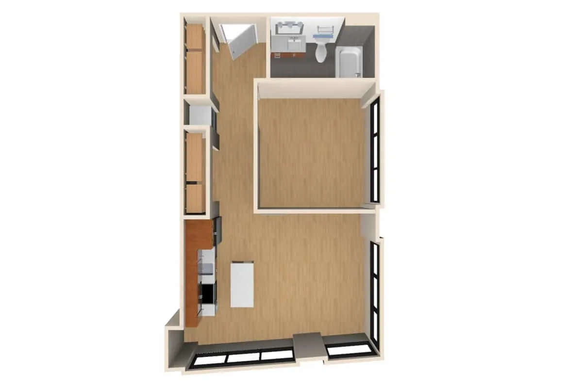 One Bedroom — Unit 710 floor plan