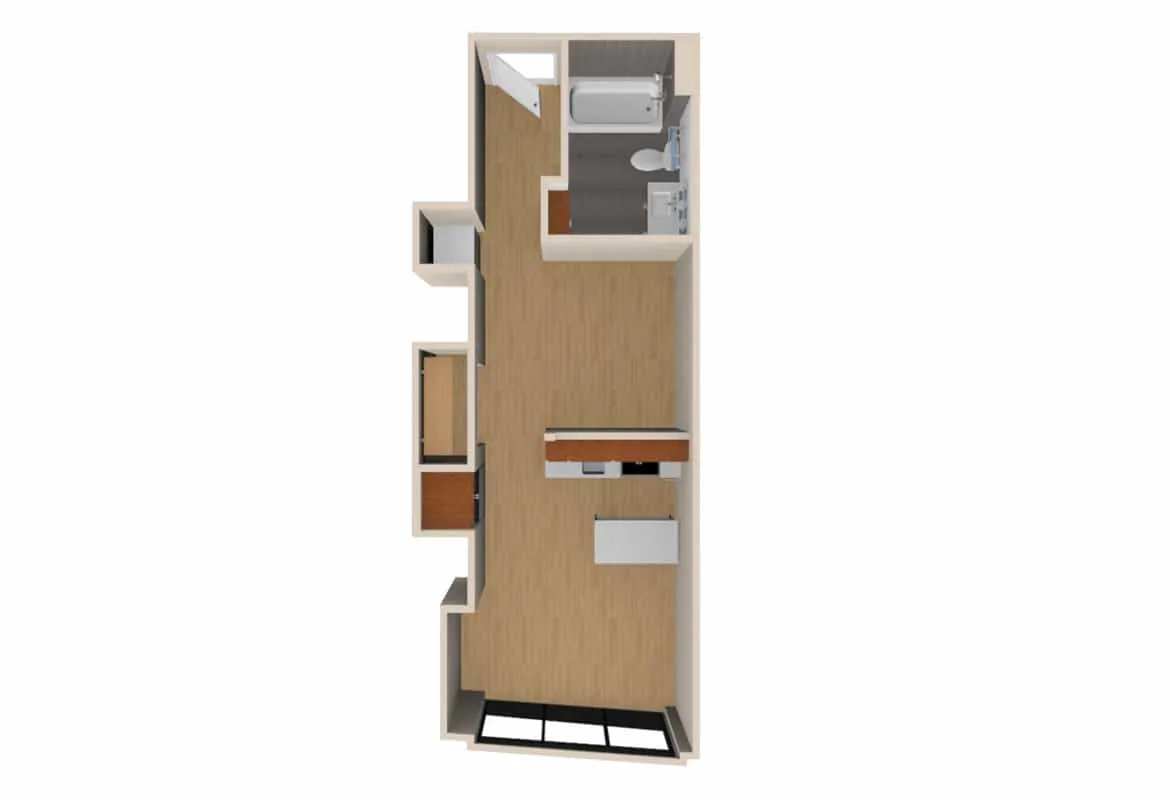 Jr. One Bedroom — Unit 714 floor plan