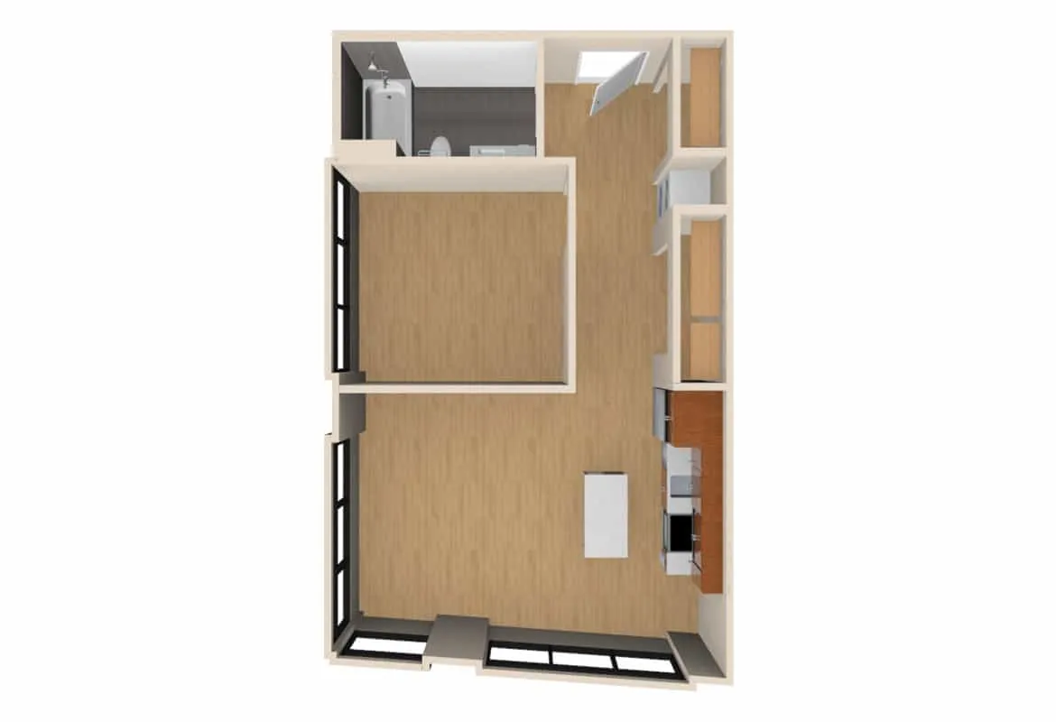 One Bedroom — Unit 718 floor plan