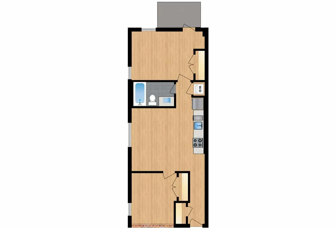 Two Bedroom — Units 202-402 floor plan