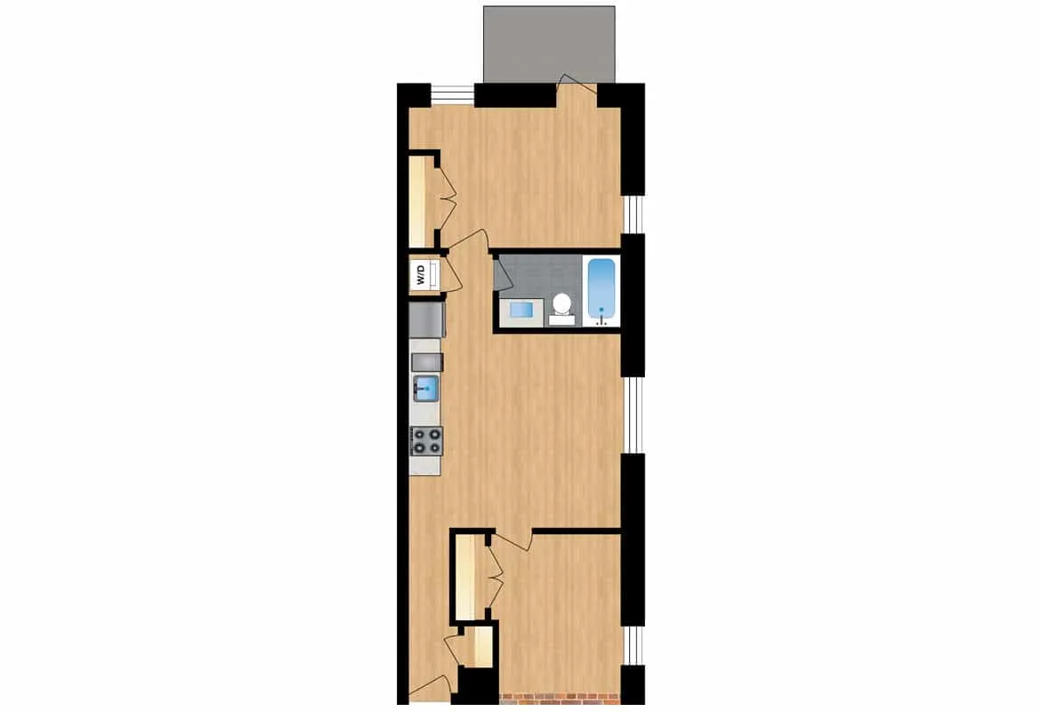 Two Bedroom — Units 203-403 floor plan