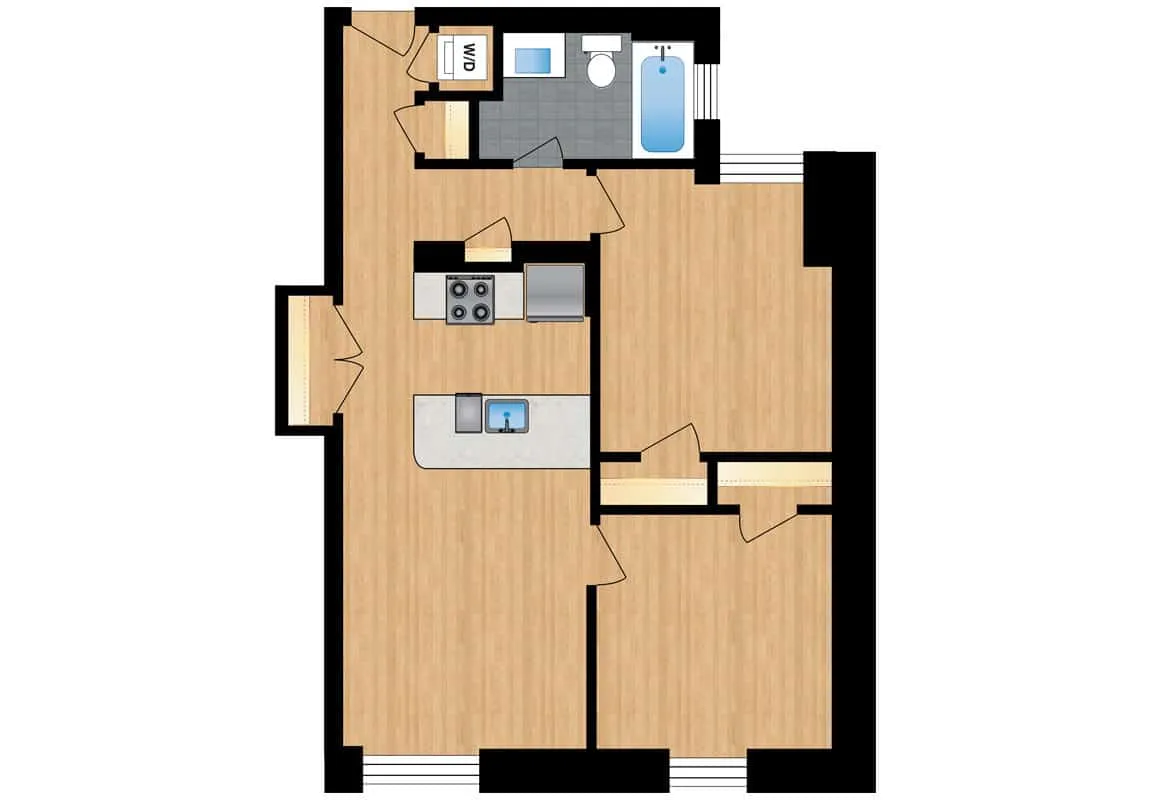 Two Bedroom — Units 204-304 floor plan