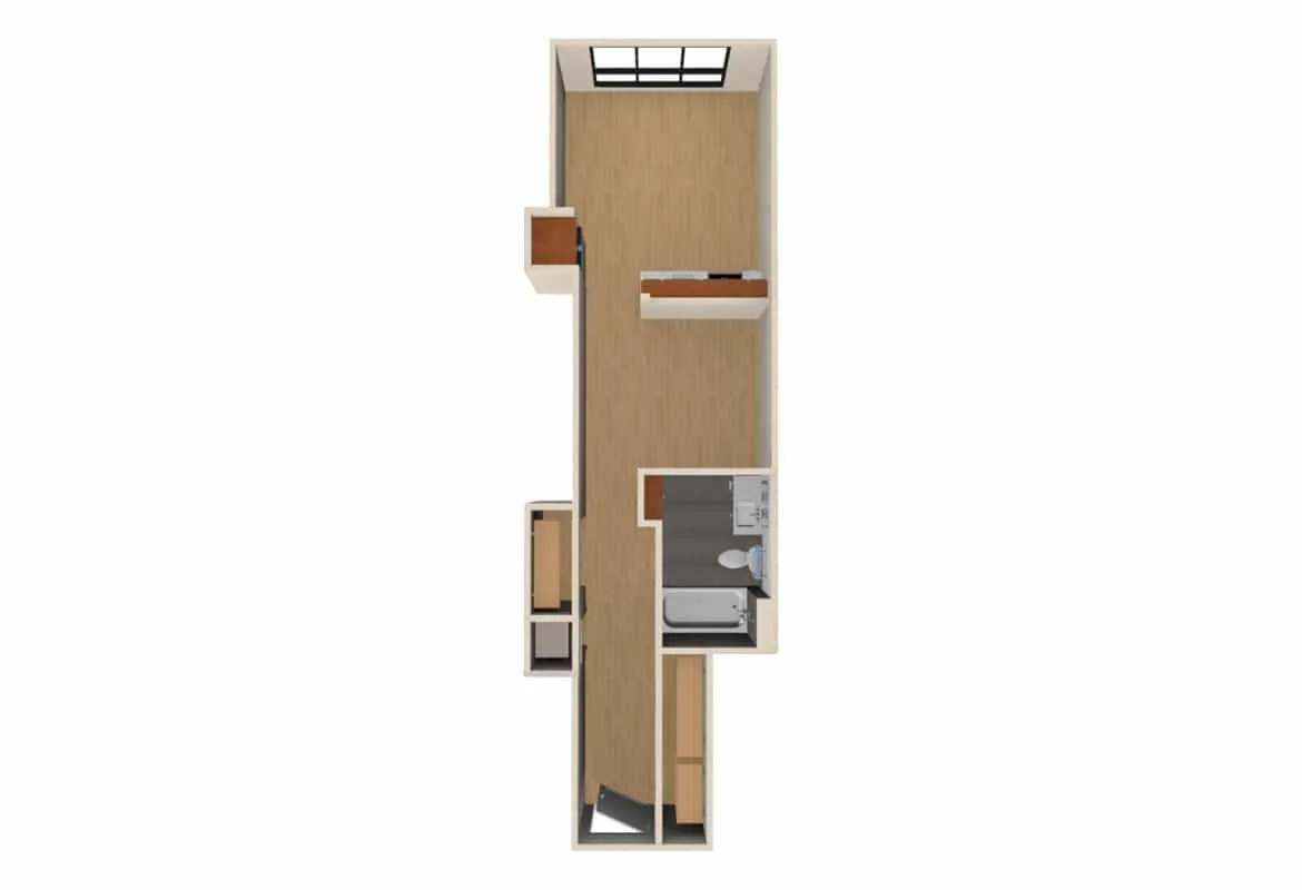 Jr. One Bedroom — Units 204-604 floor plan
