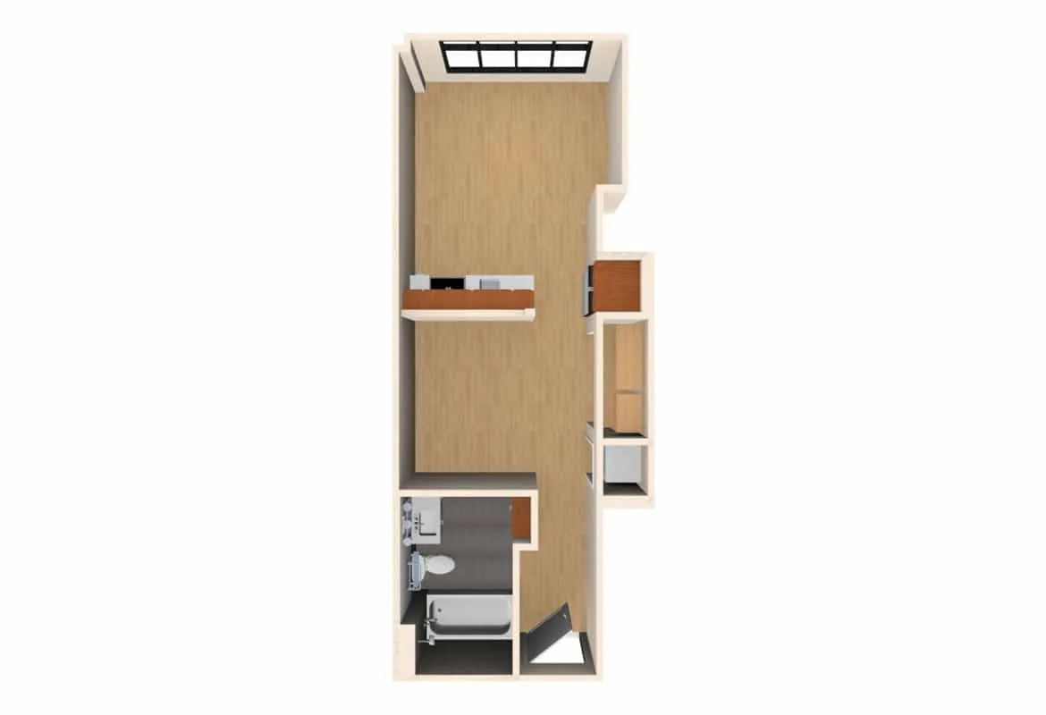 Jr. One Bedroom — Units 205-405 floor plan