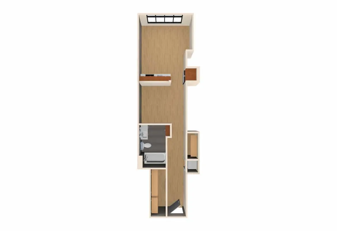 Jr. One Bedroom — Units 207-607 floor plan