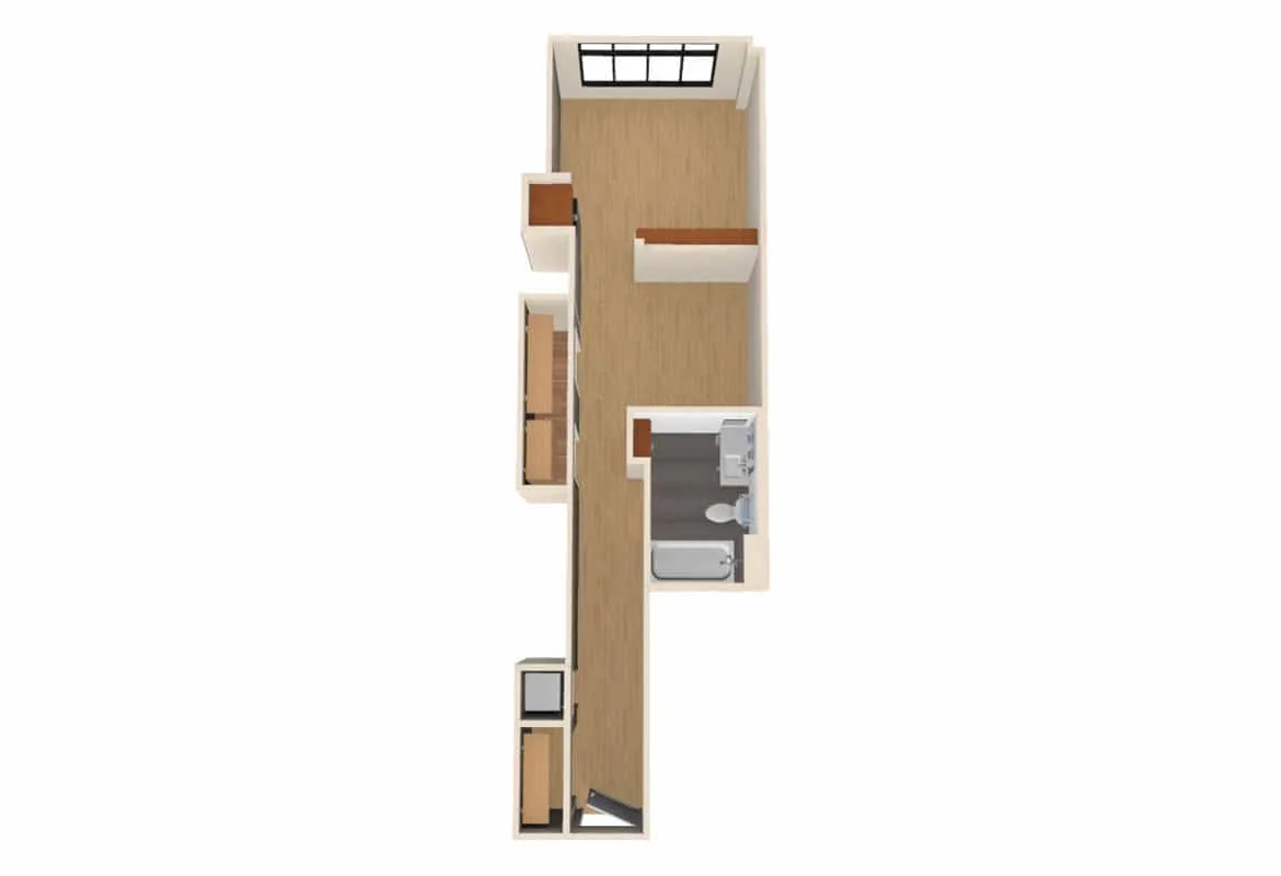 Jr. One Bedroom — Units 208-408 floor plan