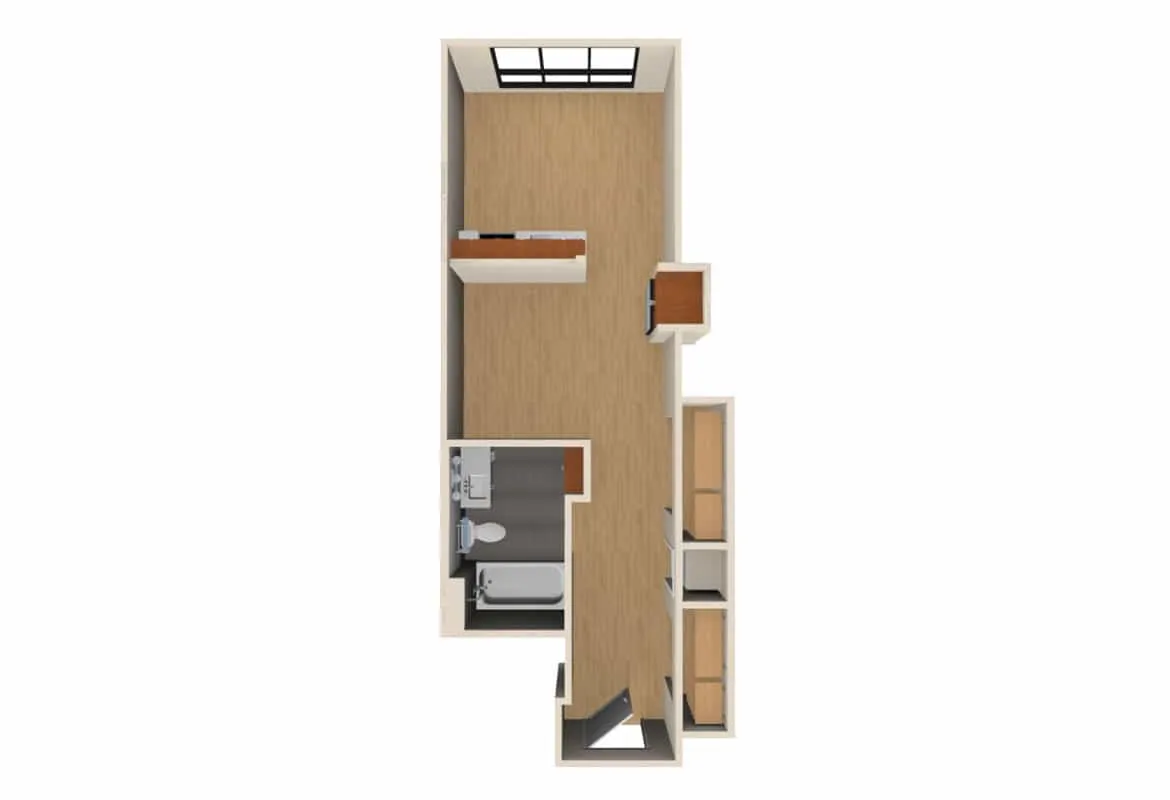 Jr. One Bedroom — Units 209-609 floor plan